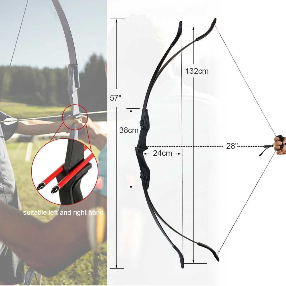 Комплект Спортен лък Toparchery 20 lbs, 12 карбонови стрели, Тубус