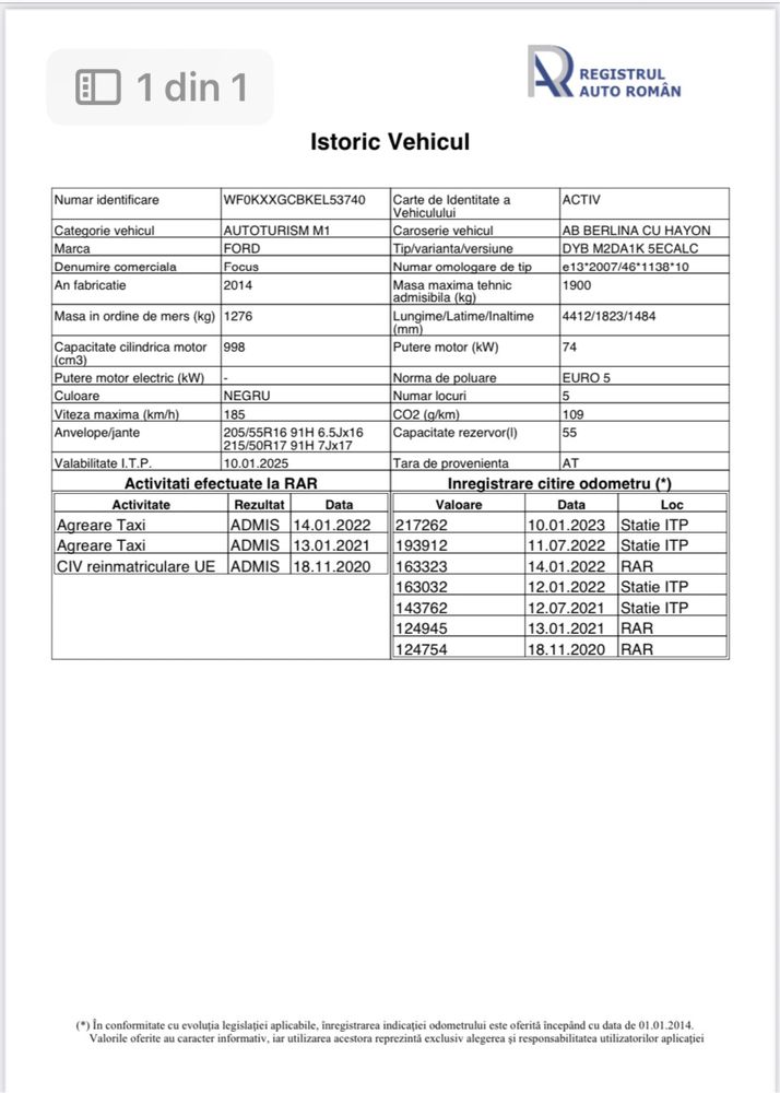 Ford Focus 1l ecooboost 2014! 3600€ pret fix!