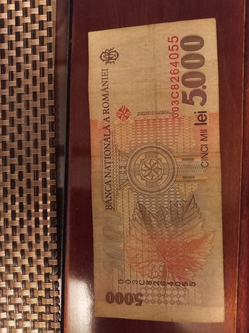 Bancnota de 5000 lei din anul 1998