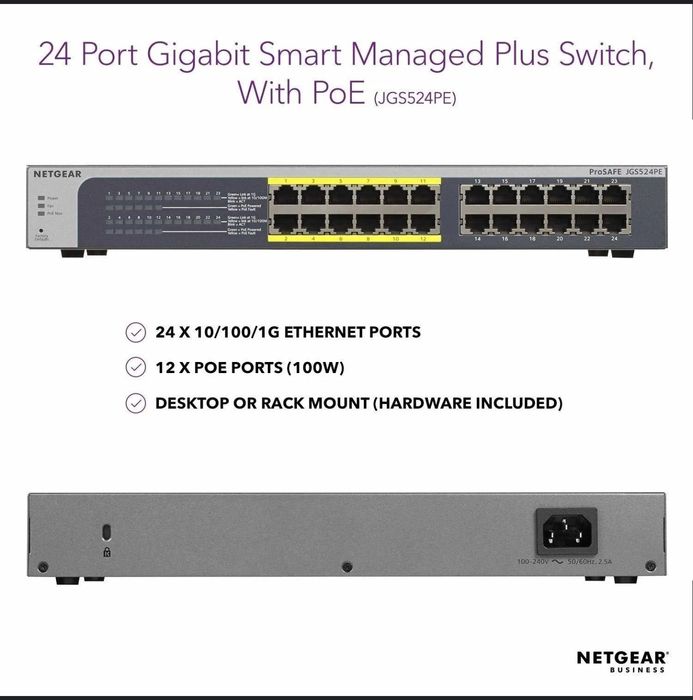 Switch Netgear JGS524PE-100EUS nou