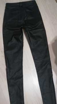 Pantaloni damă, imitație piele, negri, skinny, mărimea 32