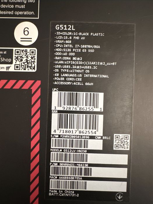 Laptop Gaming ASUS ROG strix G15 procesor i7 nvidia RTX 6GB (factura)