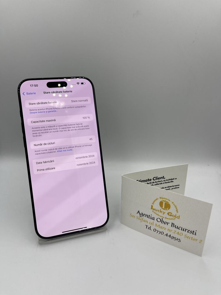 Iphone 16 PRO MAX 256GB / 100% Bat 45 de cilcuri #43403