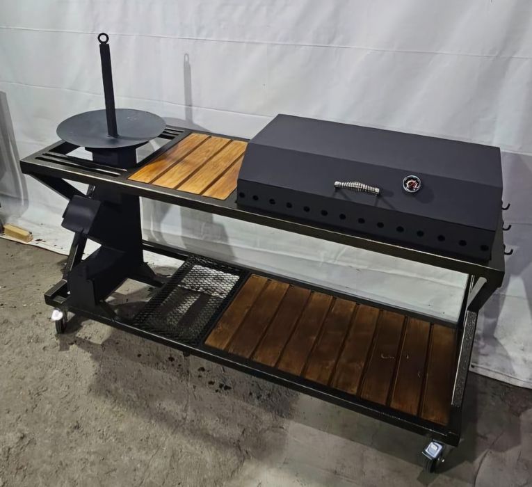 Grătar complet cu capac,plita de gătit spații de depozitare și acoperi