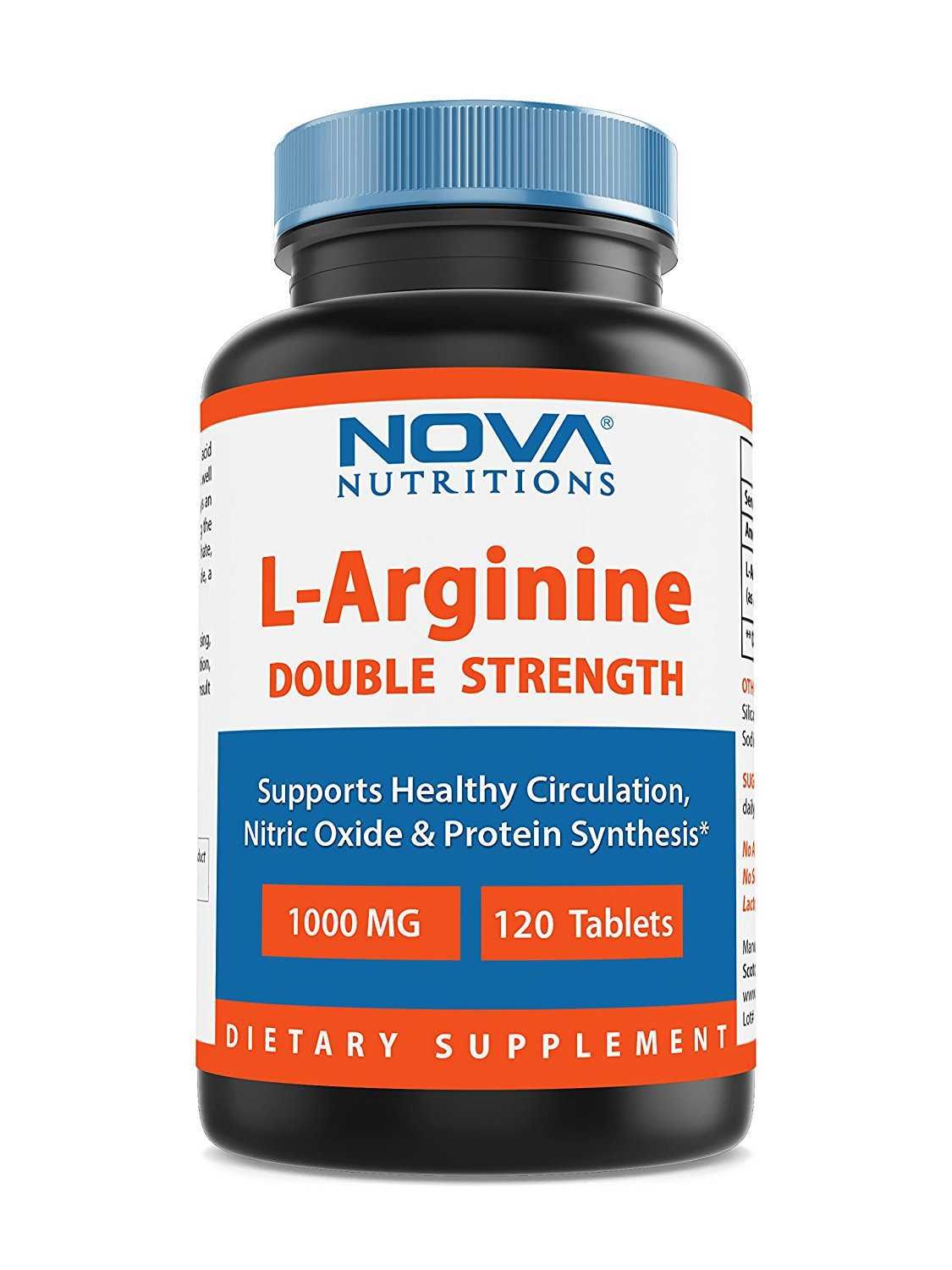 Аргинин L-Arginine 1000 mg 120 Ct  Nova Nutritions USA