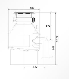 Сифон диспозер мелачка за кухненски отпадъци Franke SD 280 MD 1/2 HP