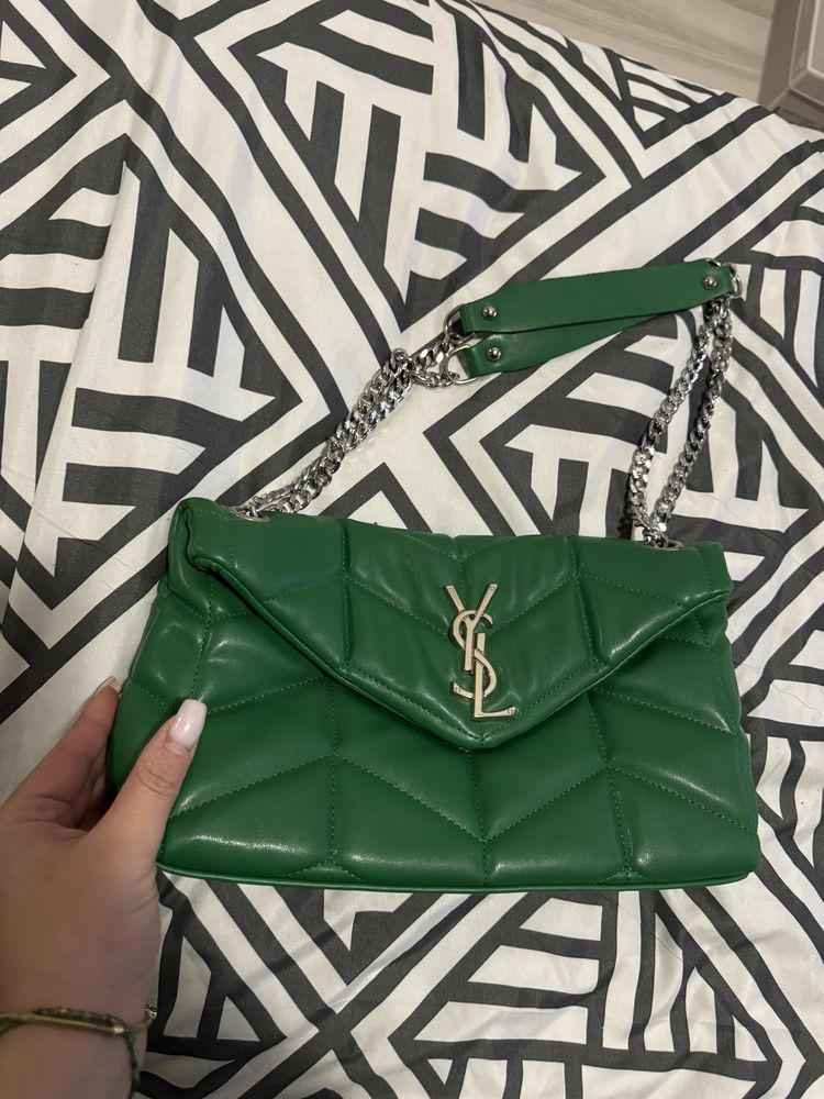 Ysl дамска зелена чанта