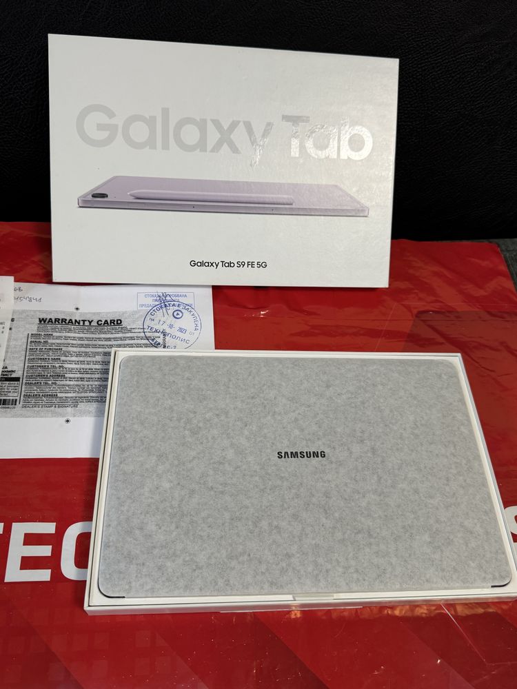 KATO HOB 128GB Samsung Tab S9 FE 5G Гаранция Technopolis 2025 Lavender