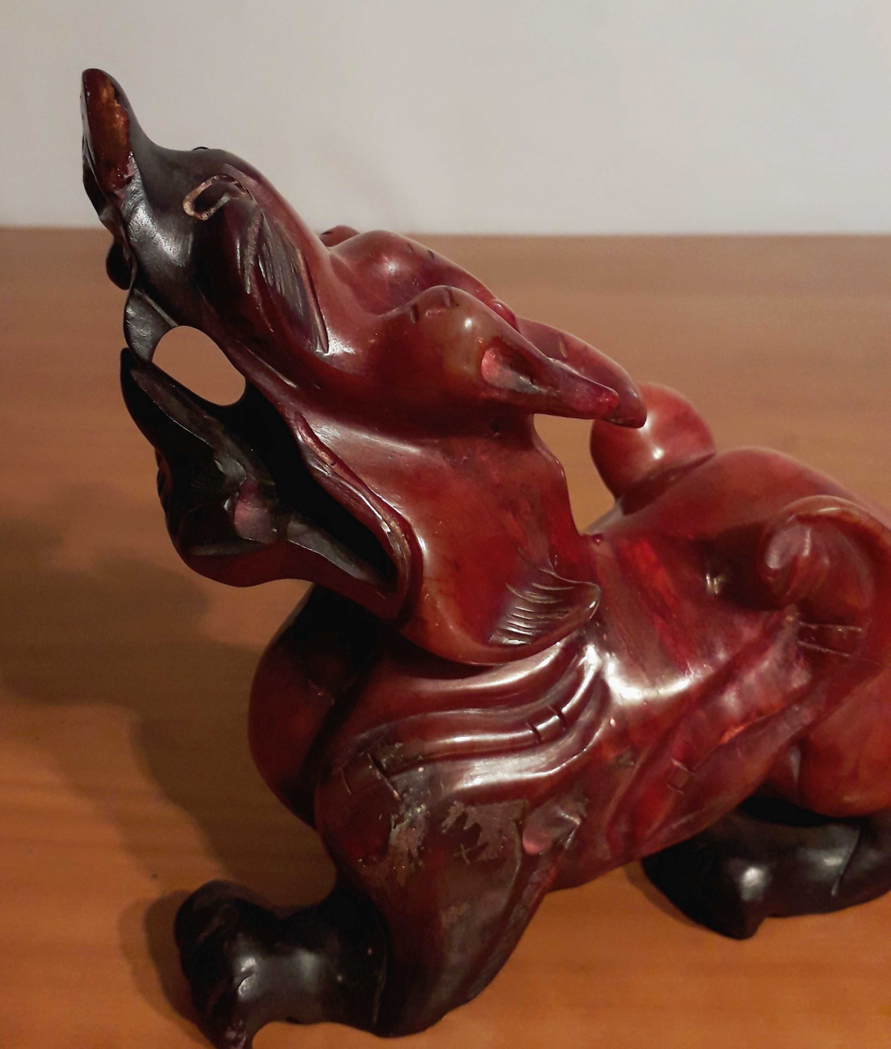 Statueta asiatica Feng Shui pt Afaceri |Dragonul Pi Xie | jad vechi