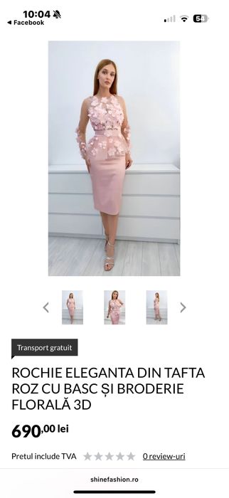 Rochie eleganta cu aplicatii 3D