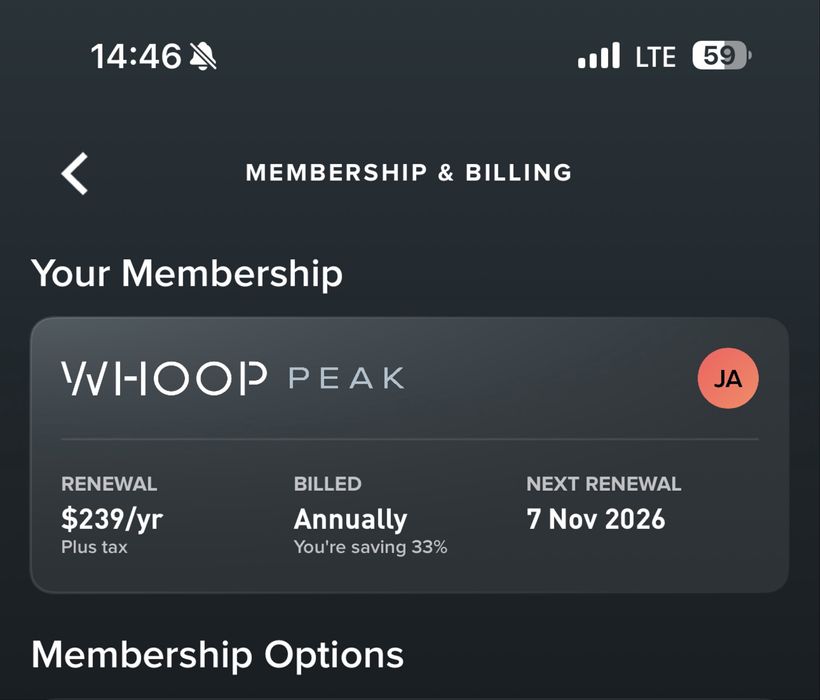 Whoop 5.0 Peak (1 yillik podpiskasi bn) sotiladi