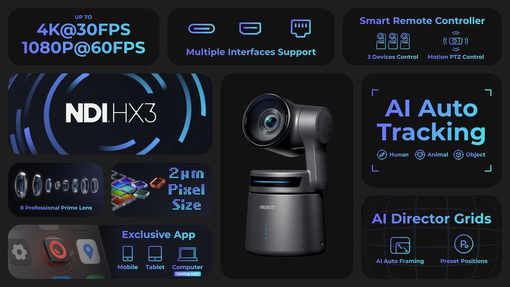 OBSBOT Tail Air AI-powered PTZ streaming camera – Mastermind on Air