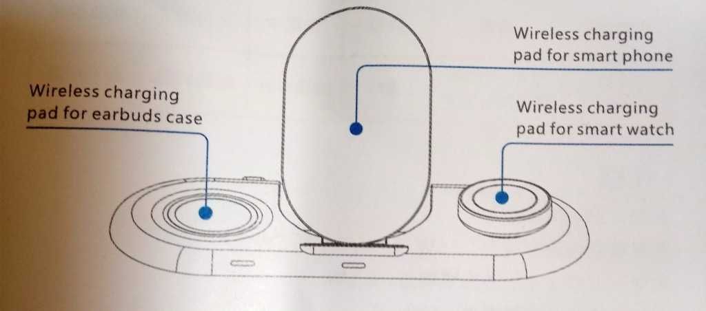 Безжична зарядна станция 3 в 1 универсална FD07