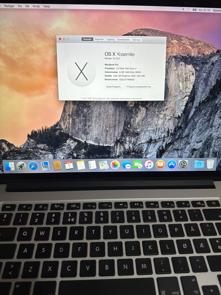 Apple MacBook pro 15 Inch i7 2012