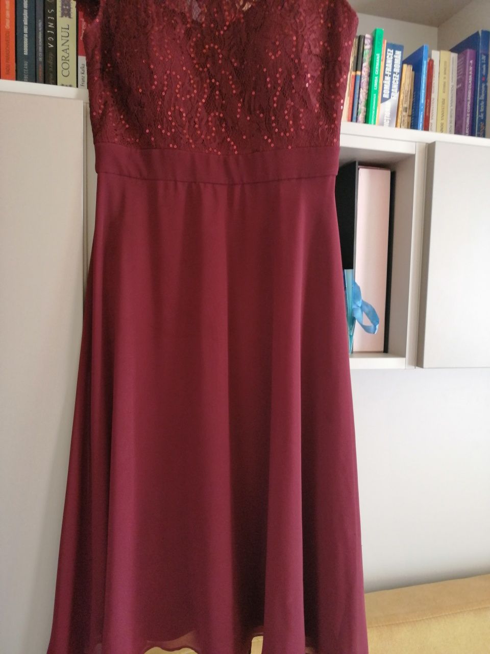 Rochie de zi femei primavara vara medie visinie S 36 Christian Berg