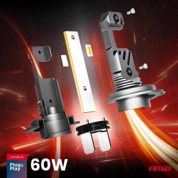 LED крушки H8, H9, H11, H16 AMIO HYBRID Лед крушка Canbus 60W, 6000K