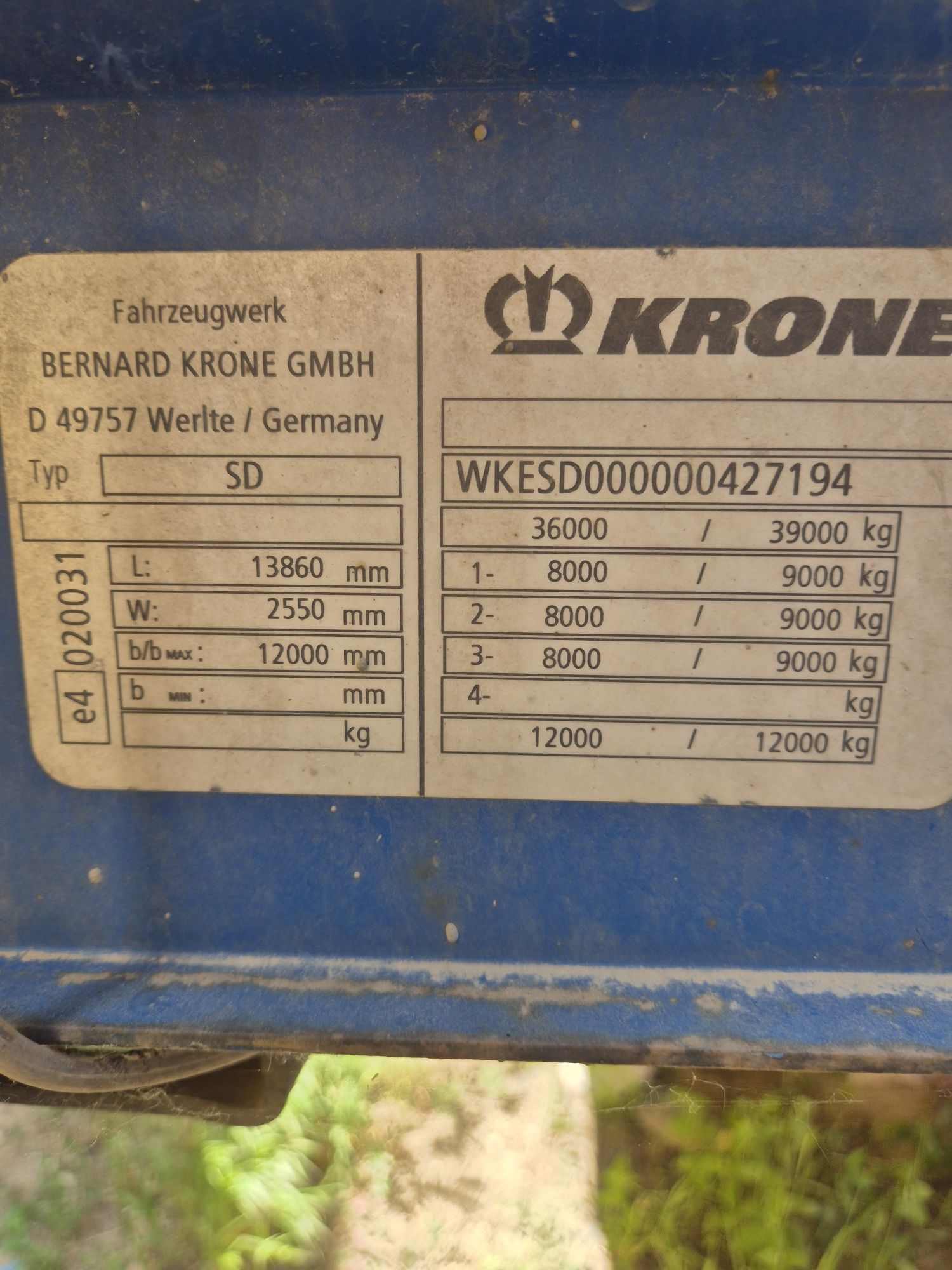 Vand semiremorca krone 2008