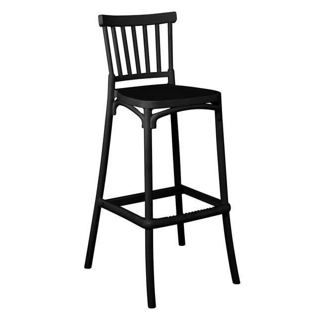 Бар стол WINDSOR, Полипропилен, Бял или черен, UV защита
