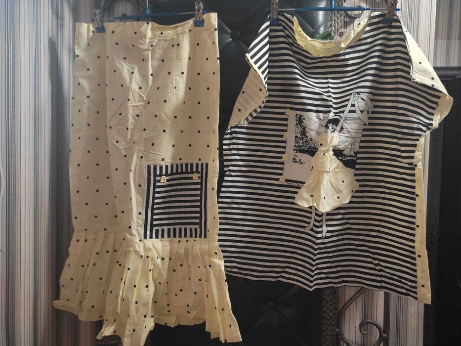 Винтаж блузка и юбка времен СССР новое Mandira Creation Индия