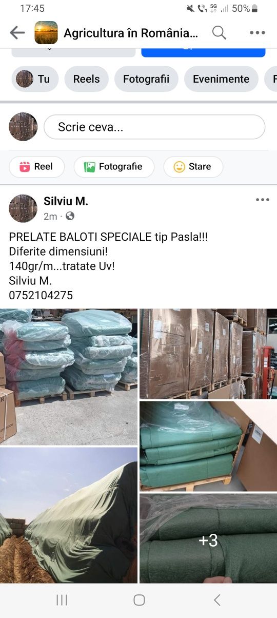 Prelata Baloti 140 gr/m tip Pasla Verde/Antimucegai!Tratata UV!