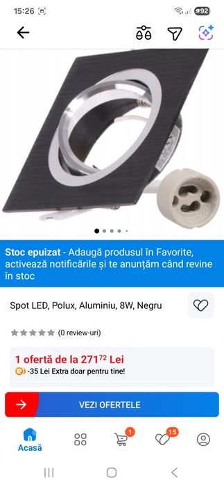 Vand 6 spoturi negre aluminium preminum noi Polux goldlux
