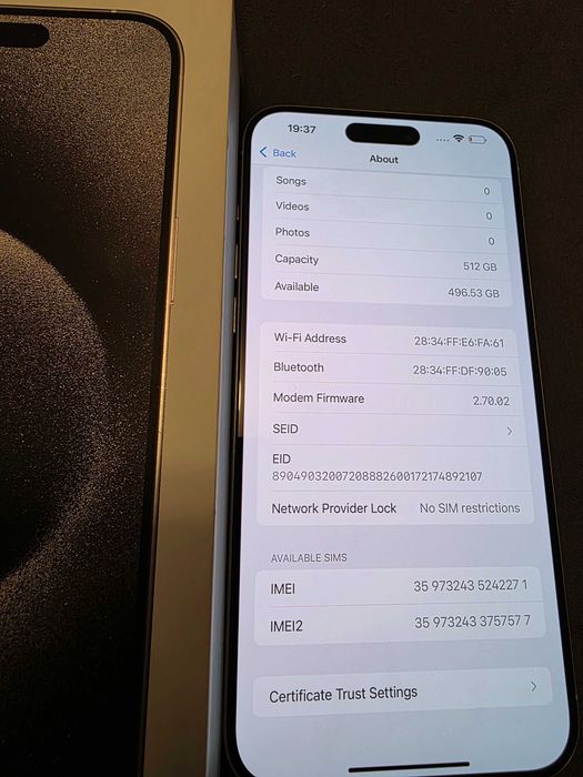 Iphone 15 Pro Max White Titanium