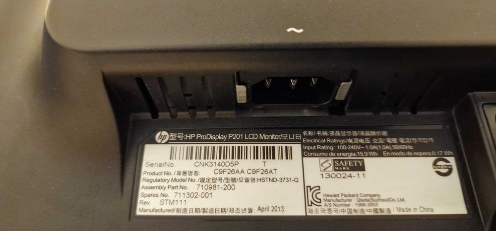 Monitor HP ProDisplay P201 20-inch LED Backlit