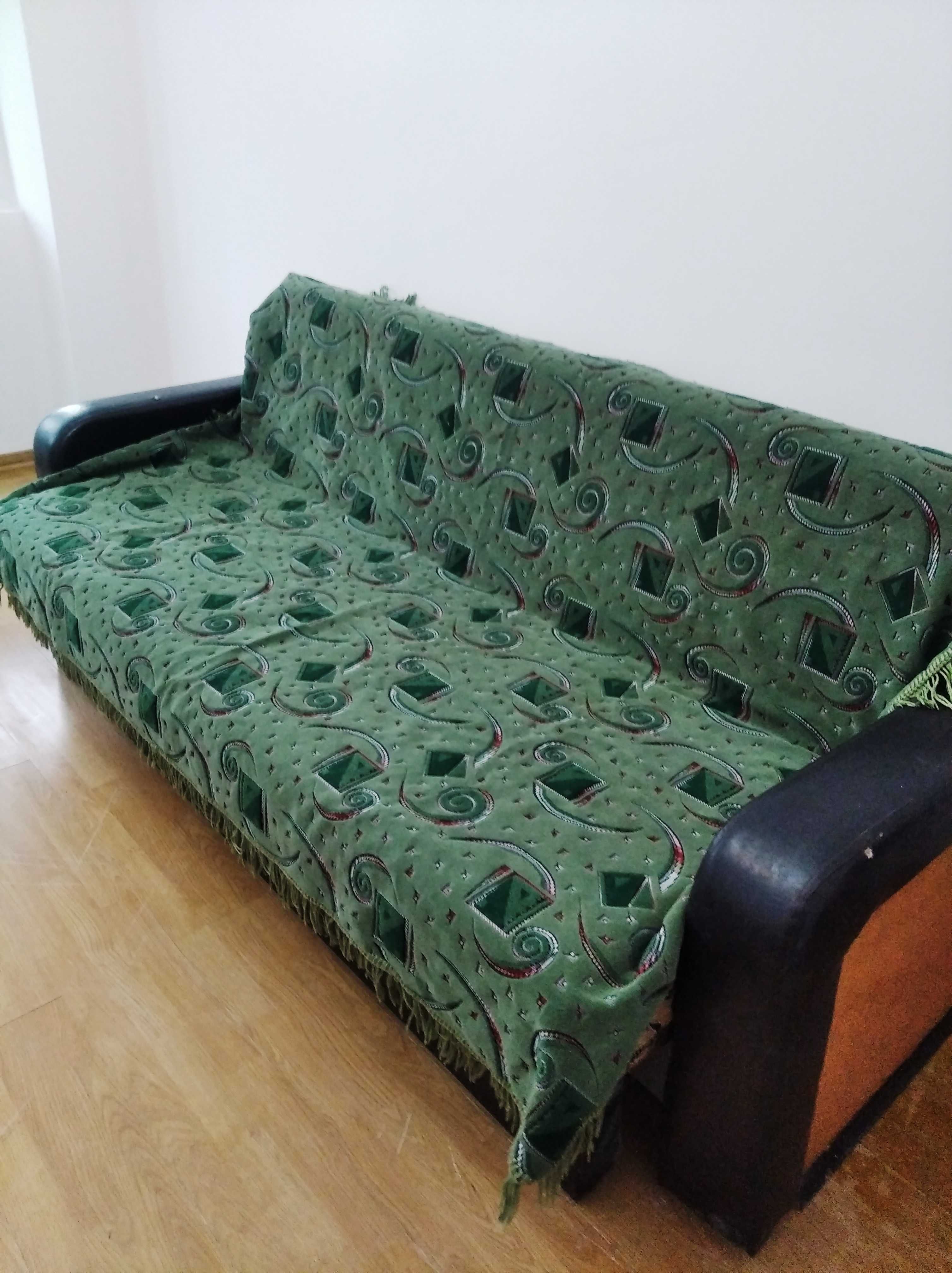 Cuvertură de pat plușată (grena sau verde) 200-180 cm