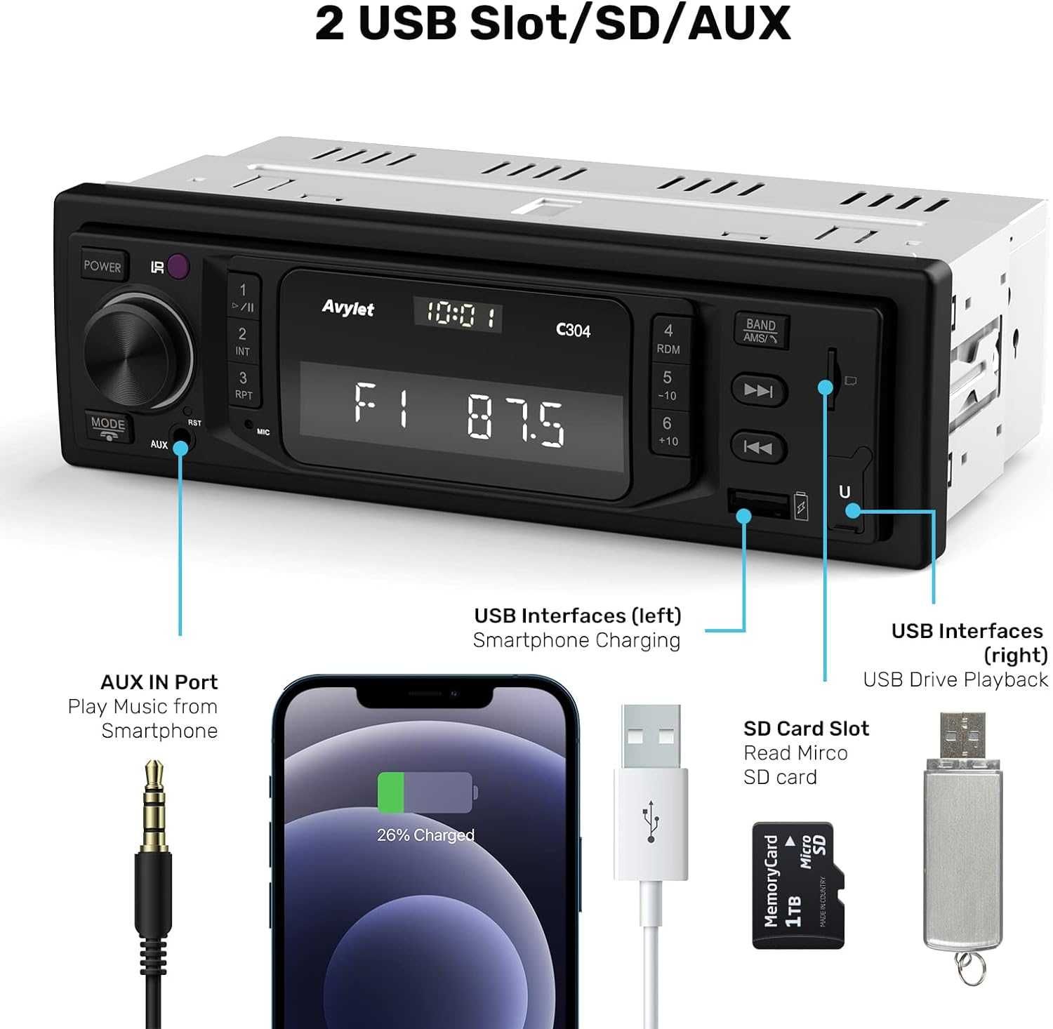 Auto Radio Mp3 usb bluetooth