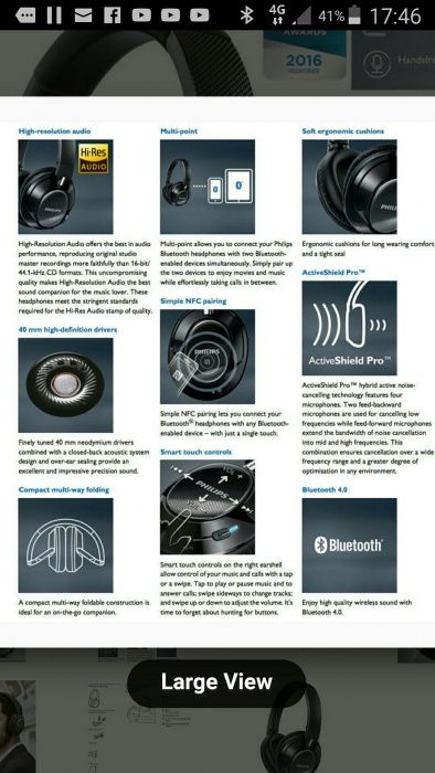 Casti Philips Wireless Gibson innovation Headphones Nfc