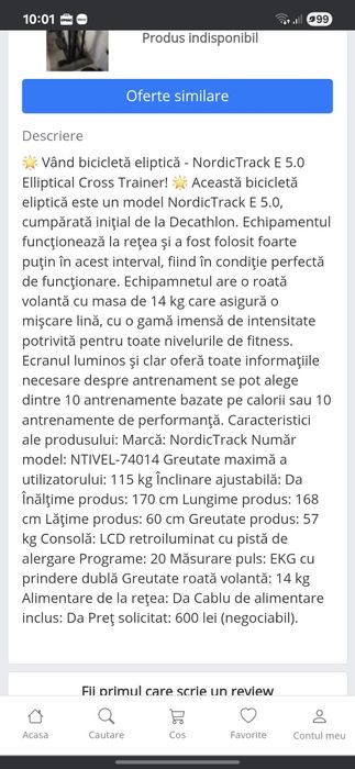 Bicicletă eliptica