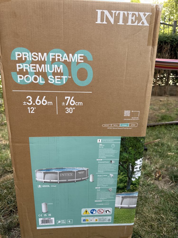 ЧИСТО НОВ басейн Intex Prism Frame Premium – 3.66 м × 76 см