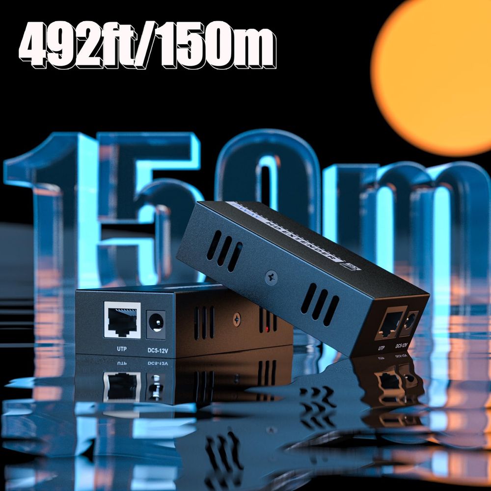 DT264 HDMI 150м удължител>Ethernet,1080P/60Hz/3D/Cat5e/6/7-Loop Out