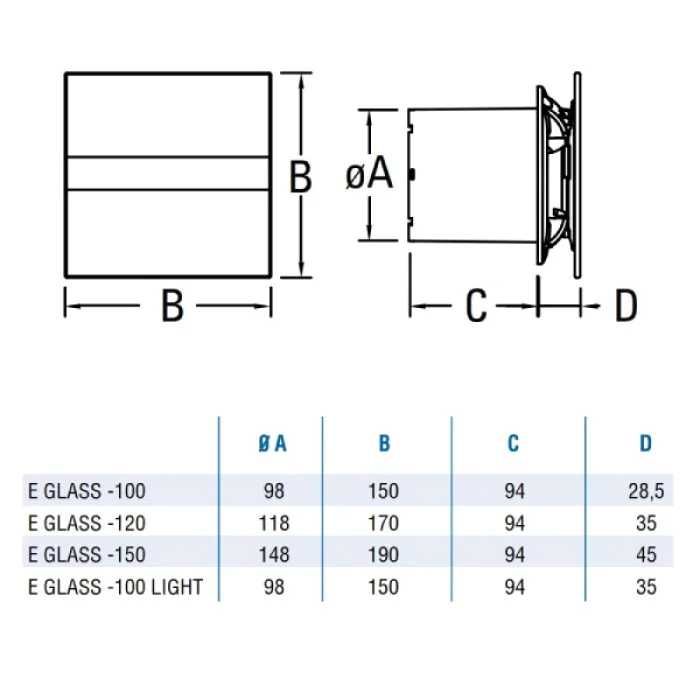 Вентилатор за баня CATA E100GBK