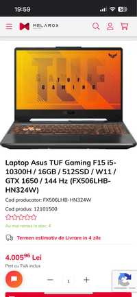 Vand laptop de ganing asus tuf