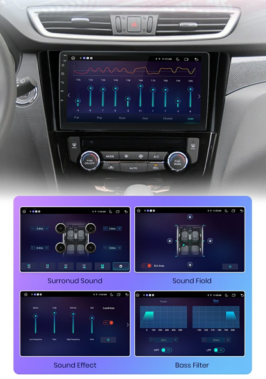 Navigatie Android dedicata Nissan Qashqai 2 / X-Trail (2013-2017)
