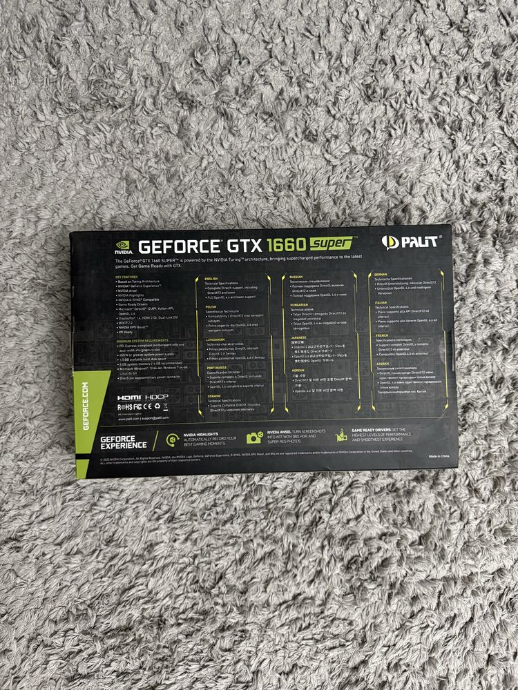 Видеокарта Palit Geforce GTX 1660 6GB