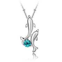 Lantisor Aqua Dolphin Swarovski