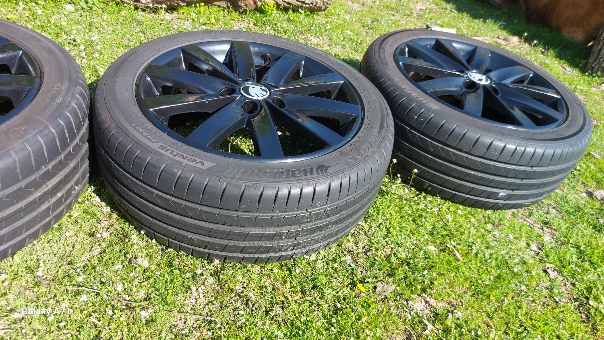 Jante aliaj 17" VW, Skoda, Audi, Seat, cu anvelope de vara Hankook