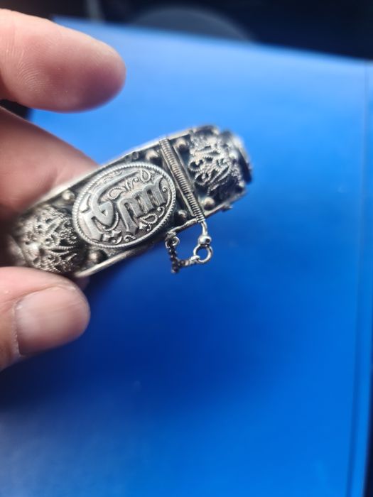 N bratara argint masiv 925 araba,Allah,fixa 62 mm ,model deosebit