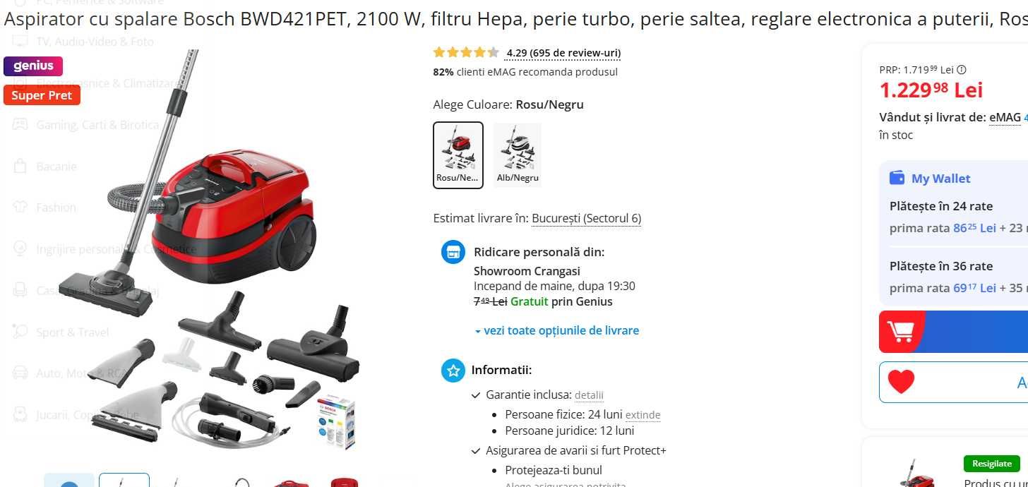 Aspirator cu spalare saltele _Bosch