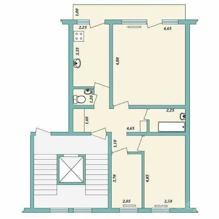 Юнусабад 4 квартал 1 дом 3/2/9 (72²) продаётся квартира