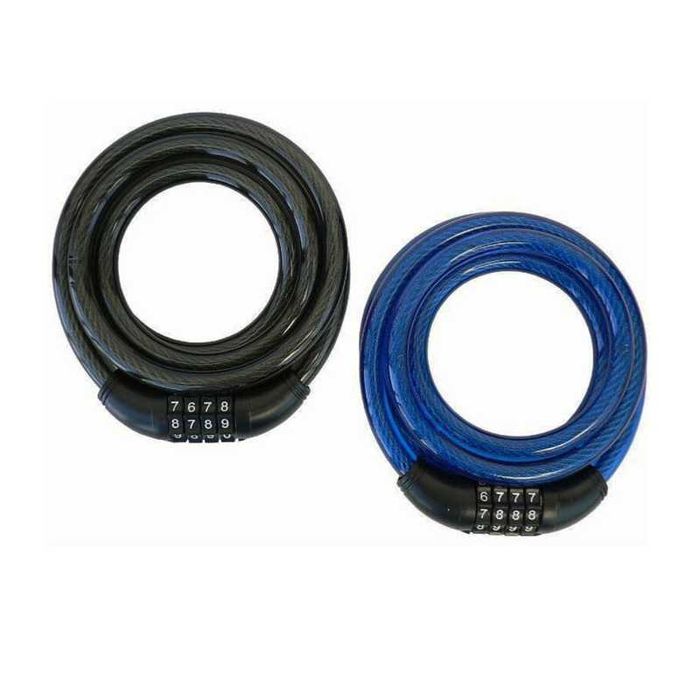 Заключващо устройство / Катинар за велосипед с код 150см/10мм, Синьо