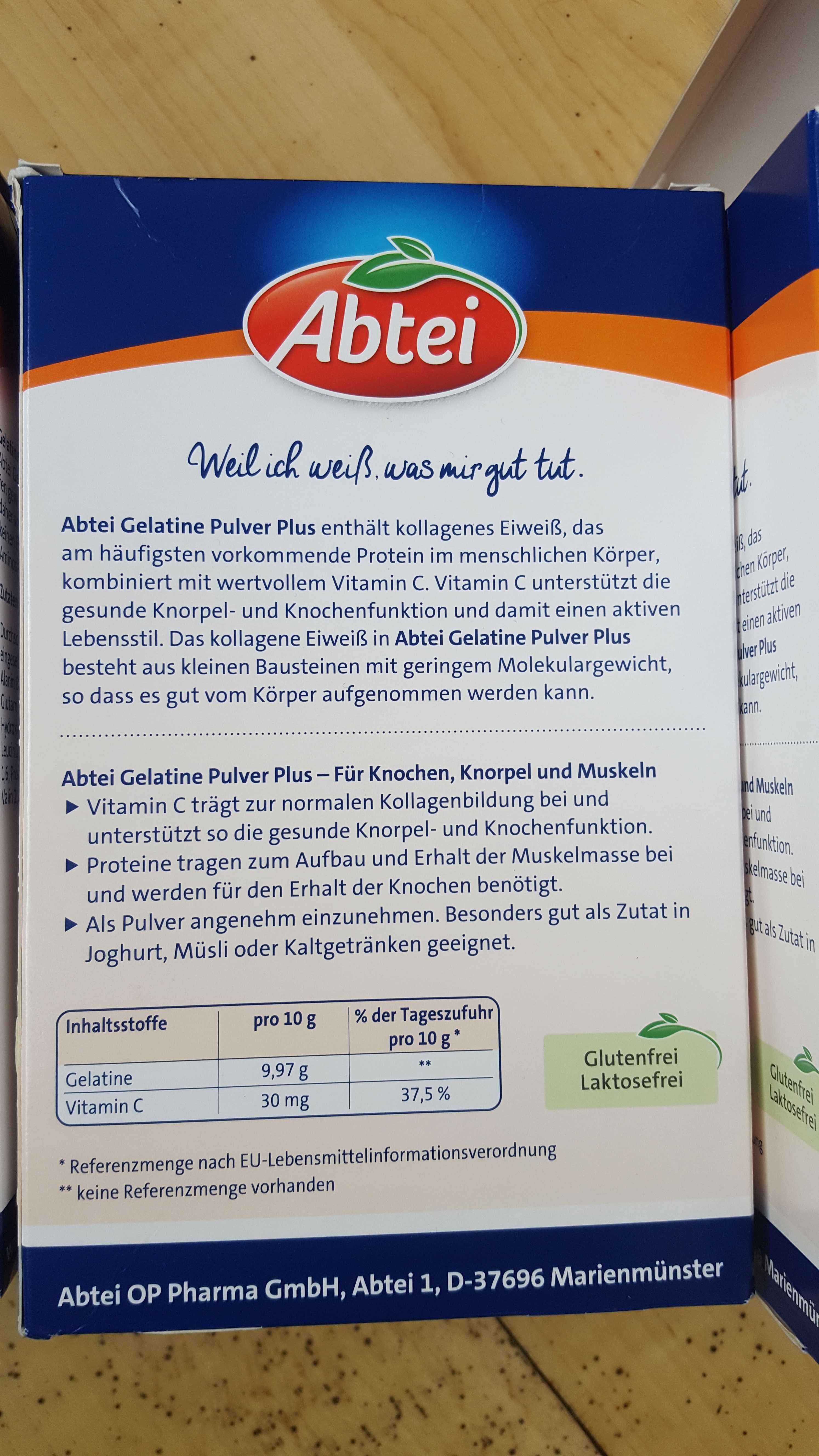 Желатин на прах Abtei Gelatin Powder + Vitamin C (40 порции), 400гр