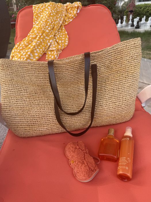 Пляжная сумка из рафии