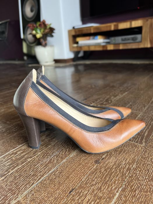 Дамски обувки GiAnni 38 номер, цвят коняк