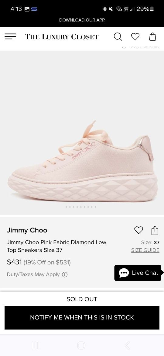 Кецове Jimmy Choo Diamond Light Maxi 37