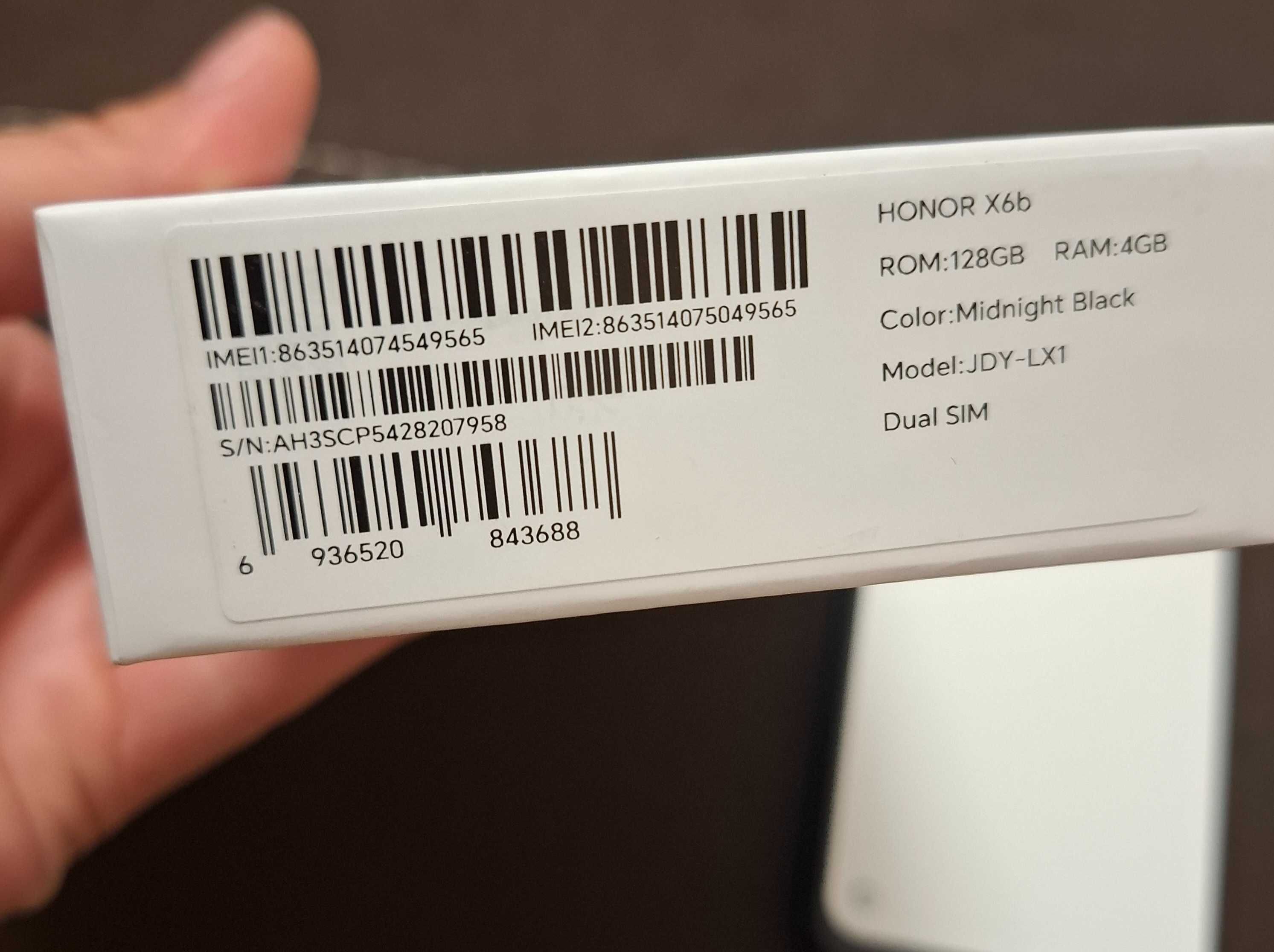 Смартфон GSM HONOR X6B BLACK 6.56 ", 128 GB, RAM 4 GB, 50+2 MP