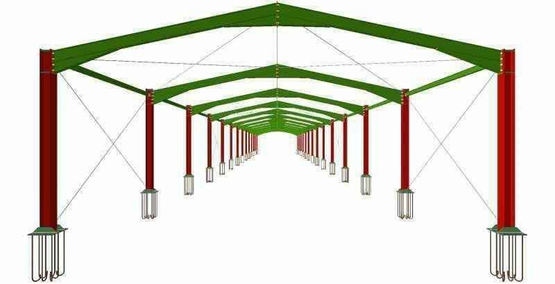 Vand hala pe structura metalica 10x24x4 invelita cu panouri sandwich