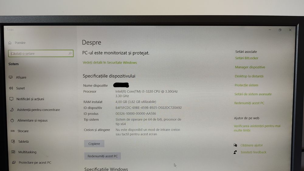Calculator/desktop PC Lenovo i3 500GB  COMPLET